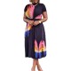 Women Fashion Plus Size Multicolor Butterfly Printed Short-Sleeved Top Pleated Skirt Two-Piece Set
