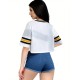 Women Loose Short-Sleeved Crewneck Casual Jersey Top Football Sports T-Shirt