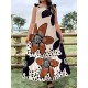 Women Fashion Casual Plus Size Floral Printed Sleeveless Pocket Loose Dress