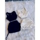 Women Fashion Casual Tank Top Drawstring Tight Mini Skirt Set