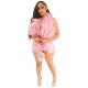 Fashion Women Sexy Nightclub Halter Neck Feather Top Satin Shorts Two-Piece Set