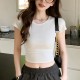 Slim-Fit Crop Top Women Basic Summer Short-Sleeved Casual Short T-Shirt
