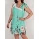 Women Fashion Irregular Plus Size Floral Printed Sleeveless Lace-Up Dress