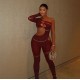 Women Fashion Sexy Rhinestone Tight Long Sleeve Hollow-Out High Elastic Jumpsuits