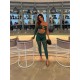 Women Fashion Sexy Rhinestone Tight Long Sleeve Hollow-Out High Elastic Jumpsuits