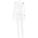 Women Fashion Sexy Rhinestone Tight Long Sleeve Hollow-Out High Elastic Jumpsuits
