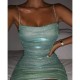 Women Nightclub Sexy Rhinestone Diamond Chain Drawstring Hip Wrap Dress