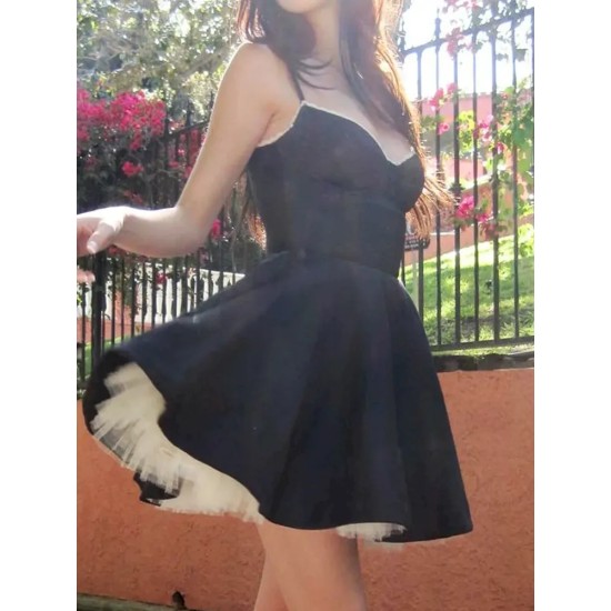 Women Fashion Sling Puff Party Dress