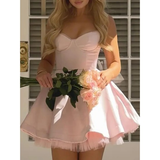 Women Fashion Sling Puff Party Dress