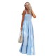 Women Casual Vacation Solid Color Pleated Sleeveless Loose Dress
