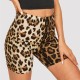 Fashion Sexy Leopard Snake Sports Yoga Biker Shorts
