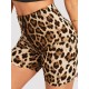 Fashion Sexy Leopard Snake Sports Yoga Biker Shorts
