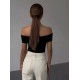 Solid Color Short-Sleeved Summer Women Off Shoulder Crop Top T-Shirt