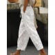 Summer Floral Embroidered Lace-Up Casual Women Crop Pants