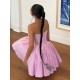 Women Elegant Solid Color Strapless Puffy Party Dress