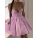 Women Elegant Solid Color Strapless Puffy Party Dress