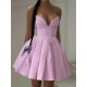 Women Elegant Solid Color Strapless Puffy Party Dress