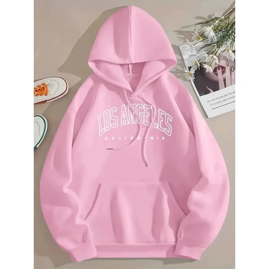 Women Casual Letter-Print Loose Hoodie