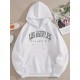 Women Casual Letter-Print Loose Hoodie