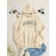 Women Casual Letter-Print Loose Hoodie