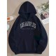 Women Casual Letter-Print Loose Hoodie