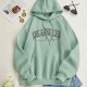 Women Casual Letter-Print Loose Hoodie