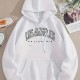 Women Casual Letter-Print Loose Hoodie