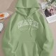 Women Casual Letter-Print Loose Hoodie