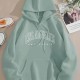 Women Casual Letter-Print Loose Hoodie
