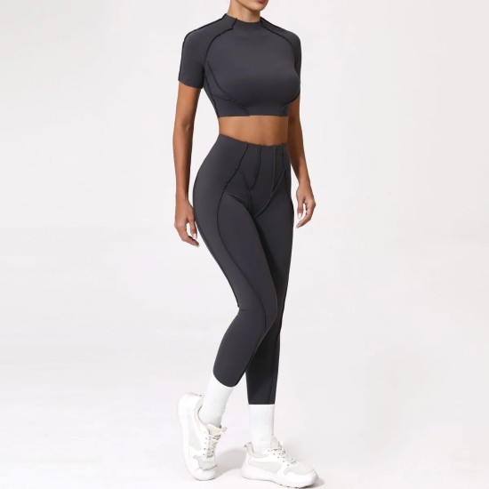 Yoga Quick-Drying Tight Short-Sleeved Sports Fitness Set