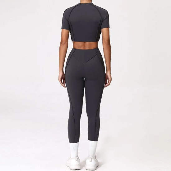 Yoga Quick-Drying Tight Short-Sleeved Sports Fitness Set