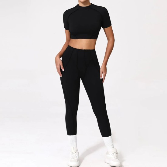 Yoga Quick-Drying Tight Short-Sleeved Sports Fitness Set