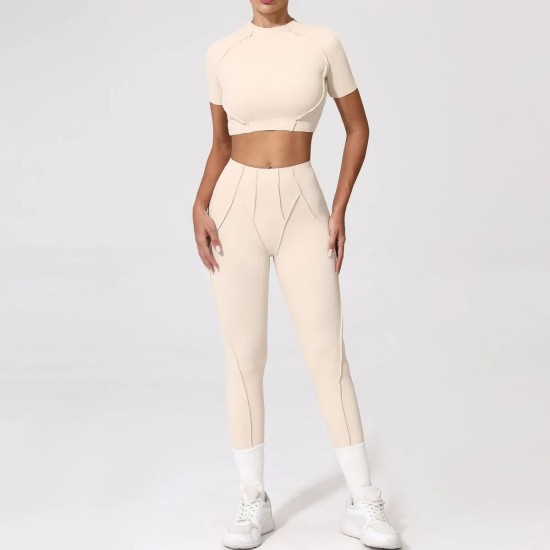 Yoga Quick-Drying Tight Short-Sleeved Sports Fitness Set