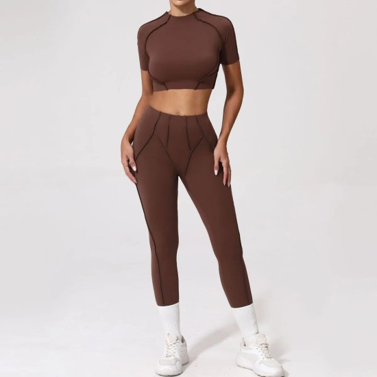Yoga Quick-Drying Tight Short-Sleeved Sports Fitness Set