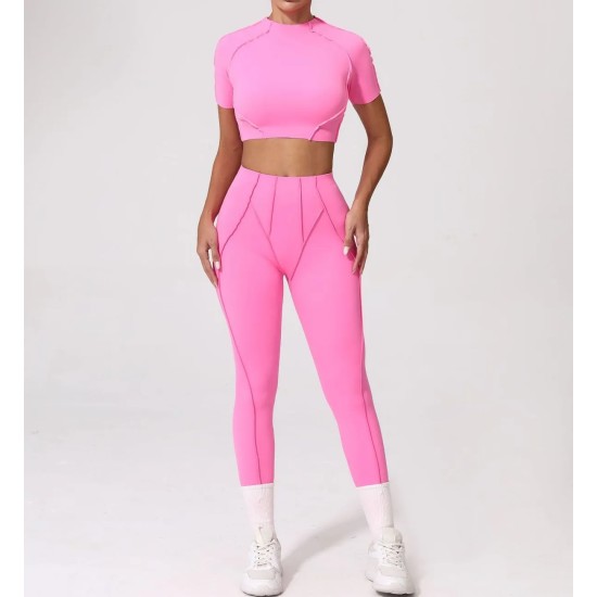 Yoga Quick-Drying Tight Short-Sleeved Sports Fitness Set