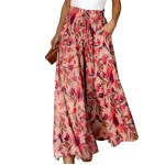 Women Casual Solid Color High Waist Wide Leg Pants Women Casual Solid Color High Waist Wide Leg Pants