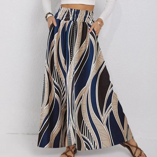 Women Casual Solid Color High Waist Wide Leg Pants Women Casual Solid Color High Waist Wide Leg Pants