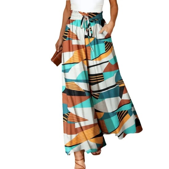 Women Casual Solid Color High Waist Wide Leg Pants Women Casual Solid Color High Waist Wide Leg Pants