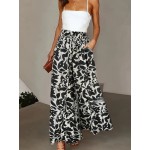 Women Casual Solid Color High Waist Wide Leg Pants Women Casual Solid Color High Waist Wide Leg Pants