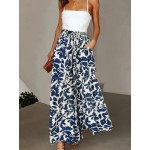 Women Casual Solid Color High Waist Wide Leg Pants Women Casual Solid Color High Waist Wide Leg Pants