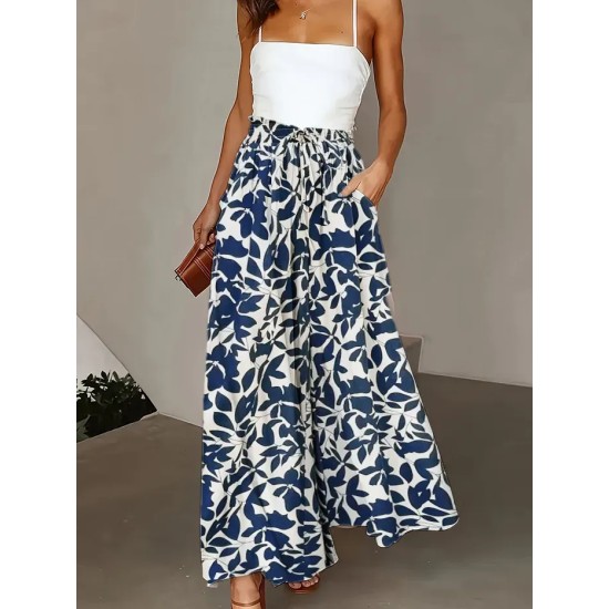 Women Casual Solid Color High Waist Wide Leg Pants Women Casual Solid Color High Waist Wide Leg Pants