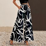 Women Casual Solid Color High Waist Wide Leg Pants Women Casual Solid Color High Waist Wide Leg Pants