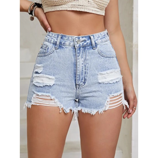 Women Fashion Ripped Denim Shorts Women Fashion Ripped Denim Shorts