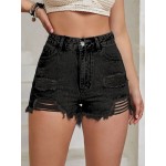 Women Fashion Ripped Denim Shorts Women Fashion Ripped Denim Shorts