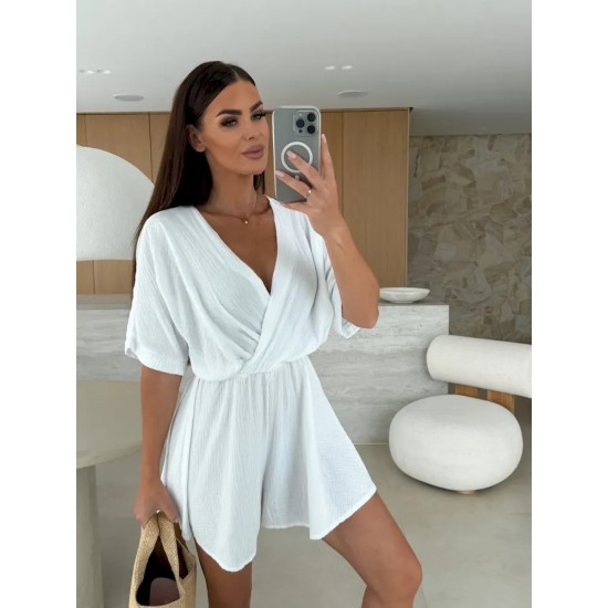 Women Fashion Solid Color V-Neck Loose Rompers Women Fashion Solid Color V-Neck Loose Rompers