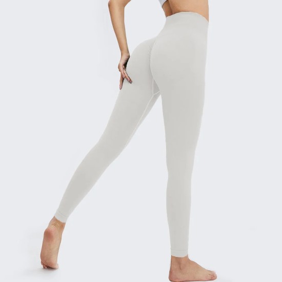 Women Fashion Solid Color High Waist Seamless Yoga Pants