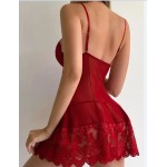 Women Fashion Silk Sling Home Pajamas Set Women Fashion Silk Sling Home Pajamas Set