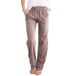 Women Casual Solid Color Cotton And Linen Drawstring Loose Wide-Leg Pants Women Casual Solid Color Cotton And Linen Drawstring Loose Wide-Leg Pants