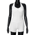 Women Fashion Sexy Solid Color Halter-Neck Backless Lace-Up Slim-Fit Rompers Women Fashion Sexy Solid Color Halter-Neck Backless Lace-Up Slim-Fit Rompers
