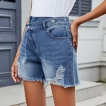 Women Fashion Irregular Edge Denim Shorts Women Fashion Irregular Edge Denim Shorts